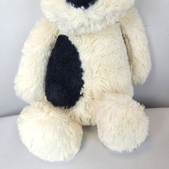 Jellycat Bashful Dog Plush Pup Cream Black Spot Medium White Soft Toy - Picture 4 of 10